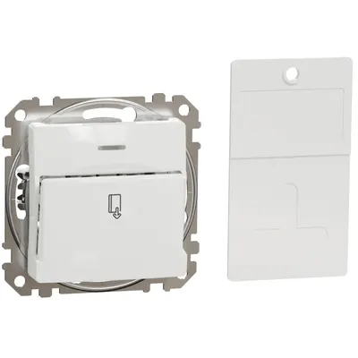 Intrerupator cu cartela Schneider Sedna Design SDD111121, alb