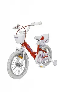 Bicicleta pentru copii Novokids SplendOr Pro Line Edition Rosu, cosulet, roti 14 inch, maxim 35 kg, cadru din otel, roti ajutatoare detasabile, ghidon reglabil pe inaltime