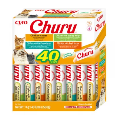 Churu Cat Varieties Recompense Cremoase cu Pui 40 buc