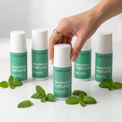 Pachet VEDETĂ Deodorant natural roll-on Mentă 4+1 CADOU | Terralura