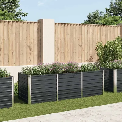 vidaXL Strat înălțat de grădină antracit 240x80x77 cm oțel galvanizat