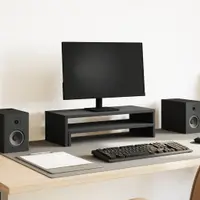 vidaXL Suport monitor stejar negru 54x22x15 cm lemn prelucrat