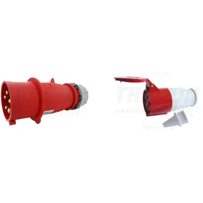 Pachet Conexiuni Industriale Trifazate Puternice si Sigure: Fisa cu Inversare Faze si Priza cu Protectie Cablu TICS, 32A, 400V, IP44