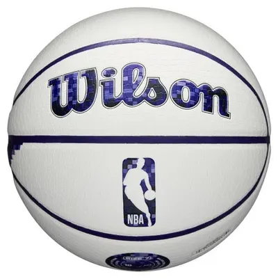Minge de baschet Wilson - NBA Team Pixel Basketball Los Angeles Lakers, mărimea 7, albă