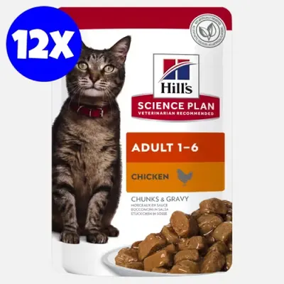 Hrana umeda pisici, Hill's Science Plan Feline Adult Chicken, 12x85 g