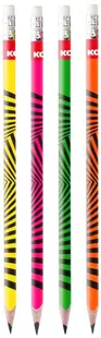 Creion cu grafit cu radieră Kores - Neon, HB, sortiment