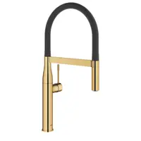 Baterie bucatarie Grohe Essence 30294GL0, monocomanda, pipa inalta, limitator temperatura, dus extractibil, Cool Sunrise