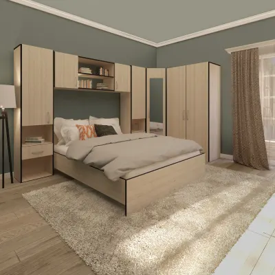 Set Dormitor Madrid, Ulm Deschis/Wenge