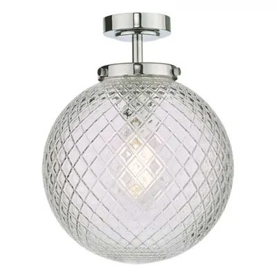Plafoniera Wayne Bathroom Flush Polished Chrome Glass IP44
