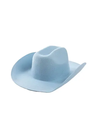 Palarie dama - bleu - din lana - stil cowboy - Malea