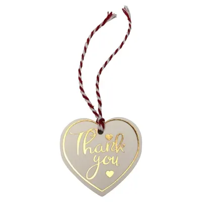 Etichete din hârtie în formă de inimă Thank you 5cm - alb (set 100 buc) - Default Title