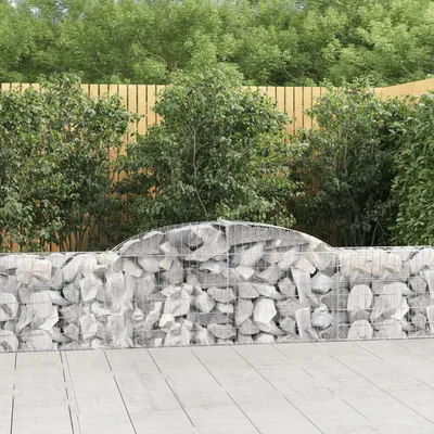 vidaXL Coșuri gabion arcuite, 8 buc., 300x30x60/80 cm, fier galvanizat