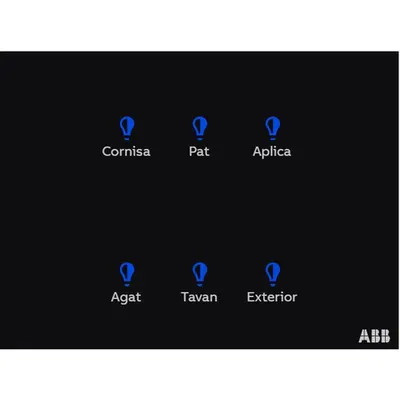 Modul 6 comenzi KNX personalizabile TOUCH - culoare Negru Sticla
