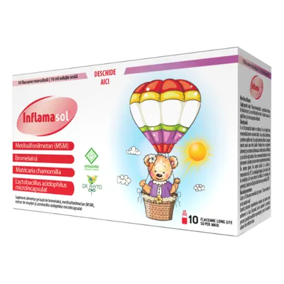 INFLAMASOL solutie orala, Dr. Phyto | 10 flacoane monodoz x 10 ml
