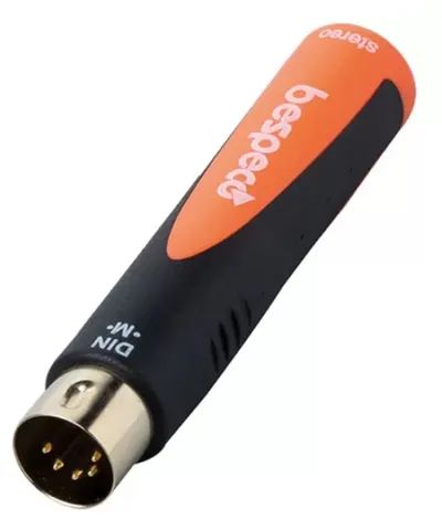 Adaptor Bespeco - SLAD130, DIN/6,3 mm, negru/portocaliu