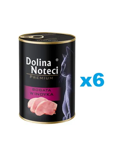 DOLINA NOTECI Premium Bogată în curcan 6x400 g hrană pisică