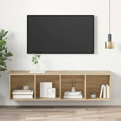 vidaXL Dulap TV montat pe perete, stejar Sonoma, 37x37x142,5 cm, PAL