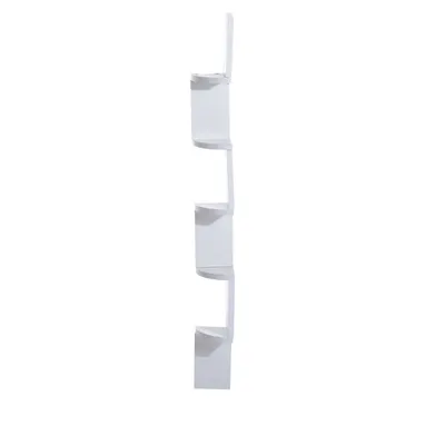 HomCom Mensola da Muro Design ad Angolo Bianca in Legno MDF, 12x12x120cm