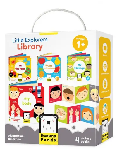 Cărți educative Banana Panda - Little Explorers, Library, 12 luni+