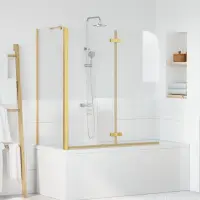 vidaXL Încărcare duș Auriu 120 x 68 x 130 cm Sticlă ESG și aluminiu