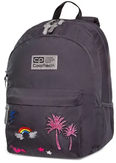Ghiozdan Cool Pack Hippie - Sparkling Badges, Grey