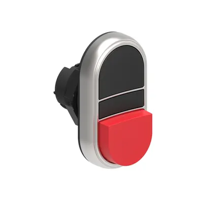 Buton dublu, diametru Ø22MM PLATINUM SERIES, 1 EXTENDED AND 1 FLUSH PUSH BUTTONS. BOTH diametru, BLACK - RED