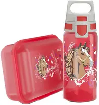 Set de biberon pentru copii și cutie de hrănire Sigg Viva - Horses