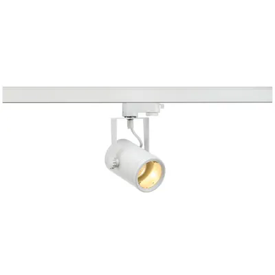 Iluminat decorativ pe sina, EURO SPOT TRACK Senile GU10, pata alba pentru 240V track 3 faze, QPAR51, alb, max. 25W, inclusiv. adaptor 3 faze