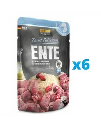 BELCANDO Finest Selection hrana umeda pentru caini, cu rata cu orez si merisoare de munte 6x300 g