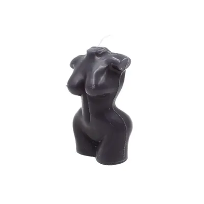 Lumânare decorativă, bust feminin, din ceară – model sculptural negru mat pentru decor modern, Arti Casa