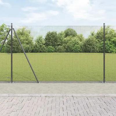vidaXL Plasă de Sârmă Sudată cu Bază din Beton 50 x 1,4 m Gri Plasă