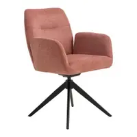 Scaun de sufragerie roz cu cotiere tapițat Roxana – Unique Furniture