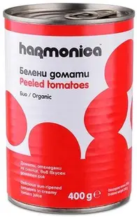 Roșii bio decojite, 400 g, Harmonica