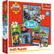 Puzzle 3-in-1 Pompierul Sam. O zi din viata pompierilor, Trefl