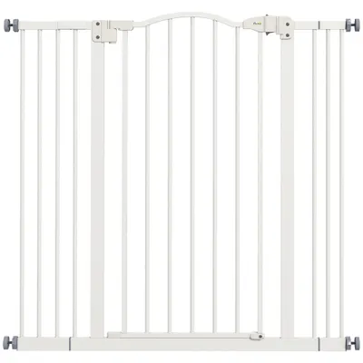 PawHut Poartă Extensibilă pentru Câini fără Șuruburi, Poartă de Siguranță Reglabilă, 94-100x94 cm, Alb | Aosom Romania