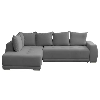 Coltar extensibil MARIBO LC, cu arcuri si lada depozitare, colt stanga, gri, 282x205x92 cm
