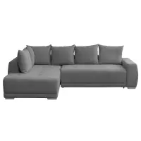 Coltar extensibil MARIBO LC, cu arcuri si lada depozitare, colt stanga, gri, 282x205x92 cm