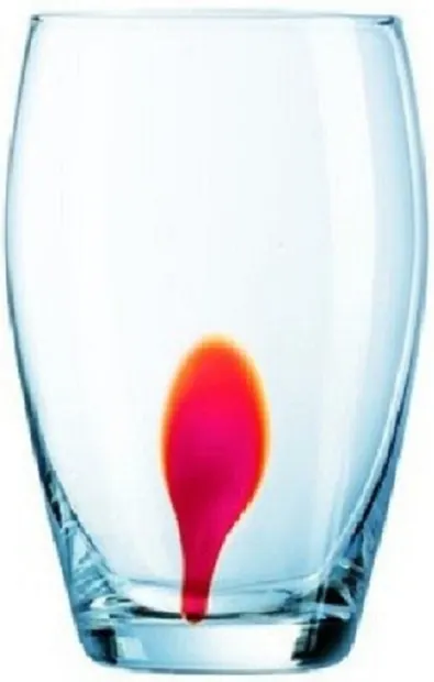 Set 4 pahare din sticlă Luminarc - Drip Red, 350 ml