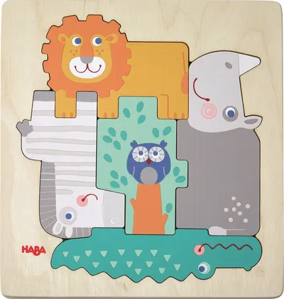 Puzzle din lemn Haba - Animale salbatice