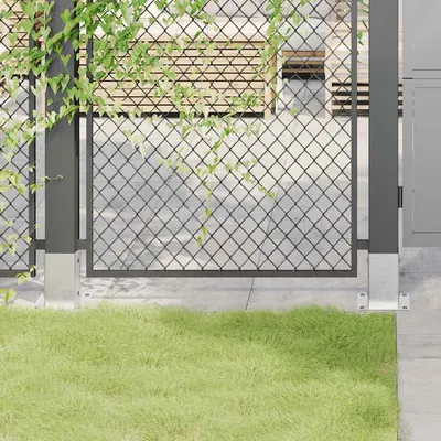 Gossi baze stalp patrate 4 buc argintiu 91x91 mm otel galvanizat