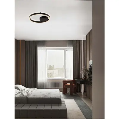 Plafoniera HEDRA Triac Dimabil Nisipiu Negru Metal, Aluminiu & Acrylic LED 40 Wat 220-240Volt 3369Lm 3000K IP20