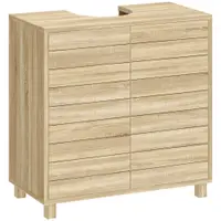 HOMCOM Dulap Sub Lavoar, Baie cu Raft Reglabil, Design Push-to-Open | Aosom Romania