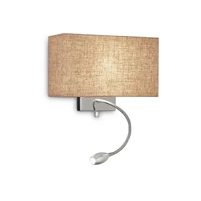 Aplica Hotel, 2 becuri, dulie E27 + LED, L:320 mm, H:225 mm, Maro