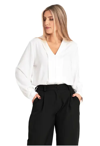 Camasa dama satin - alb - croiala moderna - confortabila - poliester