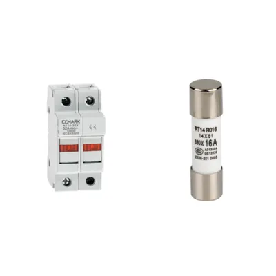 Pachet de Protectie Performanta pentru Sisteme Bifazate: Soclu Siguranta Fuzibila 14x51 2P 63A + Siguranta Fuzibila 14x51 50A