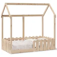 Gossi cadru pat tip casa pentru copii, 70x140 cm, lemn masiv de pin