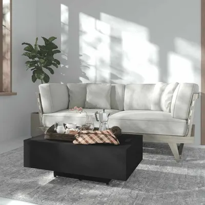 vidaXL Măsuță de cafea, negru, 85x55x31 cm, lemn prelucrat