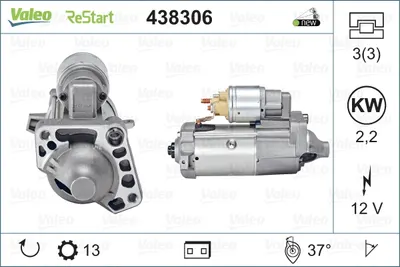 Electromotor (12V, 2,2kW) potrivit VOLVO S60 II, S80 II, S90 II, V40, V60 I, V60 II, V70 III, V90 II, XC40, XC60 I, XC60 II, XC90 II 1.5-2.0H 12.09
