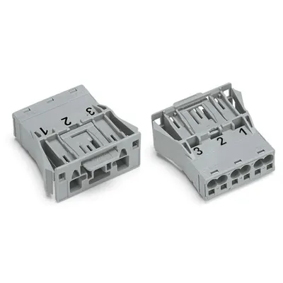 Snap-in plug; 3-pole; Cod. B; 4,00 mm²; gray