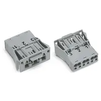 Snap-in plug; 3-pole; Cod. B; 4,00 mm²; gray